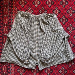 Beams Boy Checked Cotton Blouse